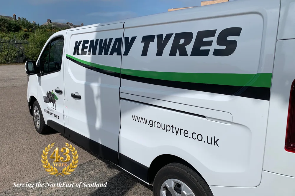A Kenway Tyres van, serving the North East of Scotland for 43 years